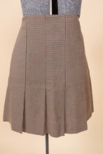 Load image into Gallery viewer, Brown Houndstooth Set with Velvet Trim By Moda Int'l, M: Skirt from Front