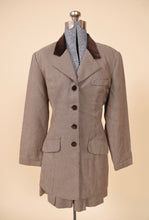 Load image into Gallery viewer, Brown Houndstooth Set with Velvet Trim By Moda Int'l, M: Shown from Front