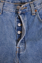 Load image into Gallery viewer, Blue 501 Distressed Jeans By Levis, 32