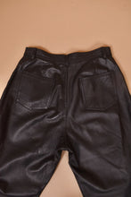 Load image into Gallery viewer, Black High Rise Leather Pants By Marie Claire, L