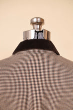 Load image into Gallery viewer, Brown Houndstooth Set with Velvet Trim By Moda Int'l, M: Back of Collar