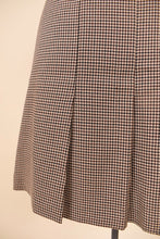Load image into Gallery viewer, Brown Houndstooth Set with Velvet Trim By Moda Int'l, M: Skirt Pleat Detail