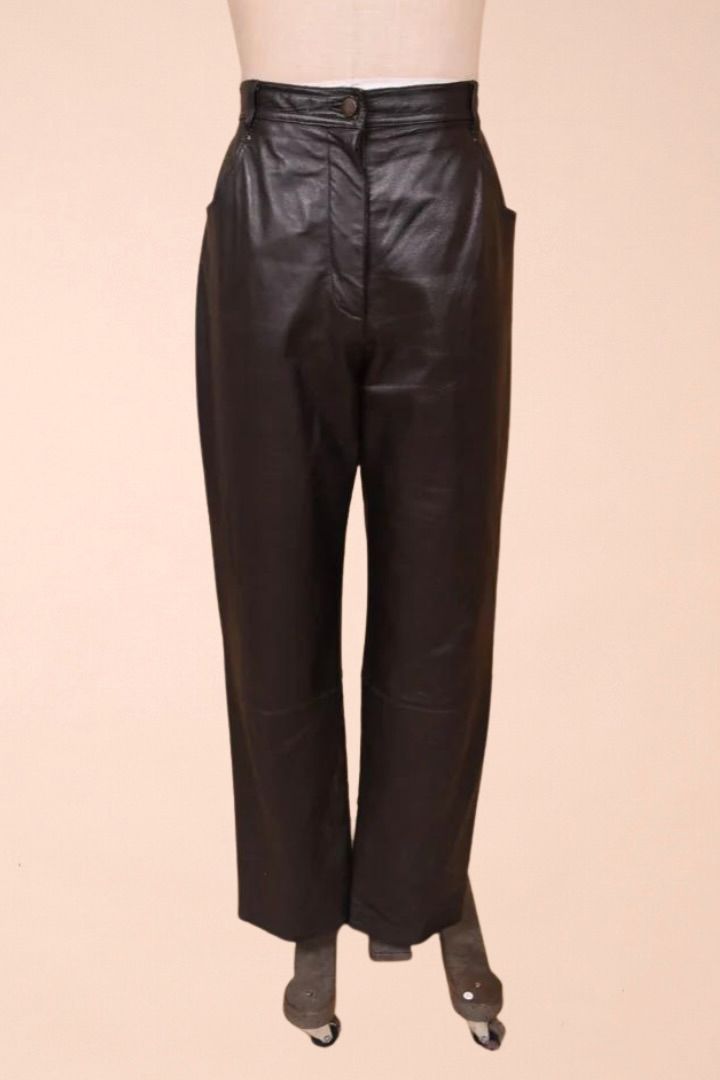 Black High Rise Leather Pants By Marie Claire, L – THE VAULT COLLECTIVE