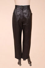 Load image into Gallery viewer, Black High Rise Leather Pants By Marie Claire, L