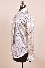 Load image into Gallery viewer, Black &amp; White Silk Shirt with Tie By Dolce &amp; Gabbana as shown from the side

