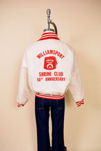 Load image into Gallery viewer, 1970s White Satin Bomber Jacket By Holloway