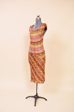 Load image into Gallery viewer, Orange Chevon Knit Dress By Missoni, M
