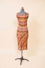 Load image into Gallery viewer, Orange Chevon Knit Dress By Missoni, M
