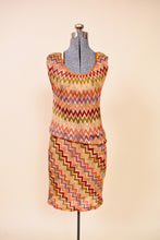 Load image into Gallery viewer, Orange Chevon Knit Dress By Missoni as shown from the front