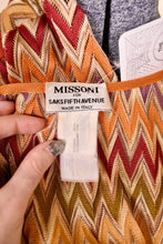 Load image into Gallery viewer, close up of brand tag reading 'Missoni for Saks Fifth Avenue Made in Italy'