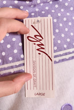 Load image into Gallery viewer, Deadstock 80s Lavender Polka Dot Top By Division of Graf: Original Sale Tag