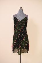 Load image into Gallery viewer, Black Sheer Rose Nightgown By Josie