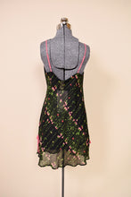 Load image into Gallery viewer, Black Sheer Rose Nightgown By Josie