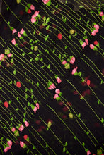 Load image into Gallery viewer, Black Sheer Rose Nightgown By Josie