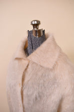 Load image into Gallery viewer, Cream Mohair Fuzzy Knit Cardigan By Jaeger. Collar details.