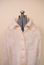 Load image into Gallery viewer, Cream Mohair Fuzzy Knit Cardigan By Jaeger, 40