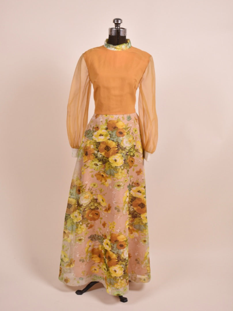 Floral Goddess 70s Maxi Dress, M THE VAULT COLLECTIVE Floral Goddess 70s Maxi Dress, M THE VAULT COLLECTIVE