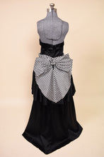 Load image into Gallery viewer, Black 80s Satin Strapless Gown: Shown from Back