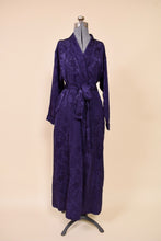 Load image into Gallery viewer, Heliotrope Deep Purple Damask Robe By Victoria's Secret, S: Shown from Front