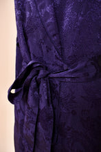 Load image into Gallery viewer, Heliotrope Deep Purple Damask Robe By Victoria's Secret, S: Tie Detail