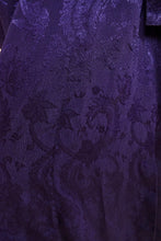 Load image into Gallery viewer, Heliotrope Deep Purple Damask Robe By Victoria's Secret, S: Fabric