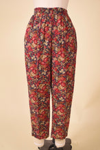 Load image into Gallery viewer, Red Floral Flannel Pants By Laura Ashley, S
