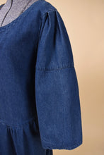 Load image into Gallery viewer, 80s Union-Made Buttoned Denim Dress sleeve detail