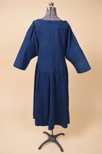 Load image into Gallery viewer, 80s Union-Made Buttoned Denim Dress from back