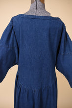 Load image into Gallery viewer, 80s Union-Made Buttoned Denim Dress from back