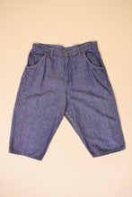 Load image into Gallery viewer, Blue 50s Long Chambray Shorts flat lay