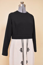 Load image into Gallery viewer, Black & White 60s Embroidered Maxi Dress, By Parkshire Original, M/L: Bodice