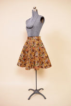 Load image into Gallery viewer, 1960s Quilted Brown Circle Skirt: Shown from Side