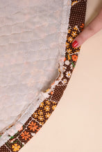 Load image into Gallery viewer, 1960s Quilted Brown Circle Skirt: Frayed Inside Hem