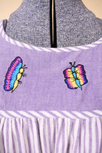Load image into Gallery viewer, Purple Cotton Striped Butterfly Muumuu By Sante Classics, L/XL
