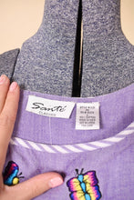 Load image into Gallery viewer, Purple Cotton Striped Butterfly Muumuu By Sante Classics, L/XL