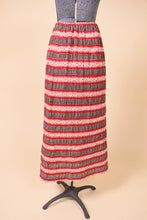 Load image into Gallery viewer, B&amp;W Gingham and Red Polka Dot Tiered Maxi Skirt, M
