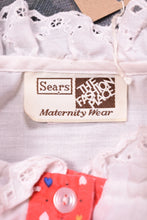 Load image into Gallery viewer, Red 70s Heart Babydoll Top By Sears Maternity: Tag