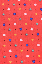 Load image into Gallery viewer, Red 70s Heart Babydoll Top By Sears Maternity: Fabric