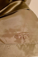 Load image into Gallery viewer, Olive & Lavender Iridescent Silk Renaissance Style Midi Dress By Nicole Miller Collection, XS/S: Small Tear in Lining