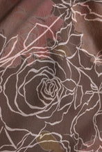 Load image into Gallery viewer, Brown Silk Bias Cut Layered Rose Print Top By Adrianna Papell, M