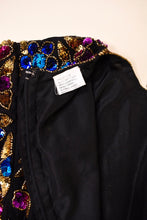 Load image into Gallery viewer, Black 80s Sequin Wiggle Dress By Stenay