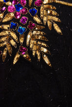 Load image into Gallery viewer, Black 80s Sequin Wiggle Dress By Stenay: Sequin and Bead Detail