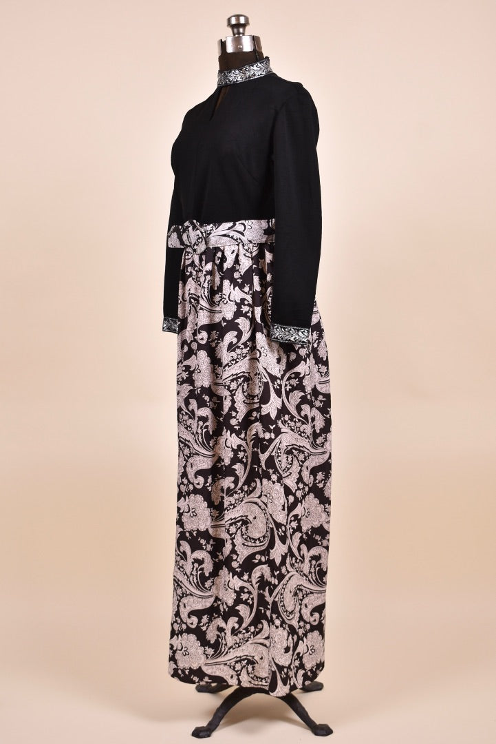 black paisley maxi dress Black Paisley Maxi Dress By , M