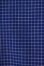 Load image into Gallery viewer, 1970s Navy Blue & White Graph Pleated Front Shirt/Dress By Marimekko: Fabric