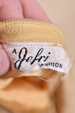Load image into Gallery viewer, 60s Gold Brocade Mini Dress By Jefri Fashion, L: Label Tag