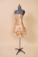 Load image into Gallery viewer, Champagne Formal Y2K Mini Dress By Jessica McClintock for Gunne Sax viewed from the side
