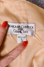 Load image into Gallery viewer, close up of brand tag reading &quot;Jessica McClintock for Gunne Sax made in USA 5&quot;
