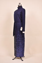 Load image into Gallery viewer, Navy Turtleneck &amp; Sequin Skirt Set as shown from the side
