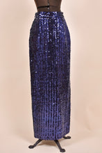 Load image into Gallery viewer, Navy Sequin Skirt as shown from the front
