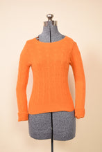 Load image into Gallery viewer, Orange Cable Cashmere Sweater By Ralph Lauren Black Label, S. From the front.